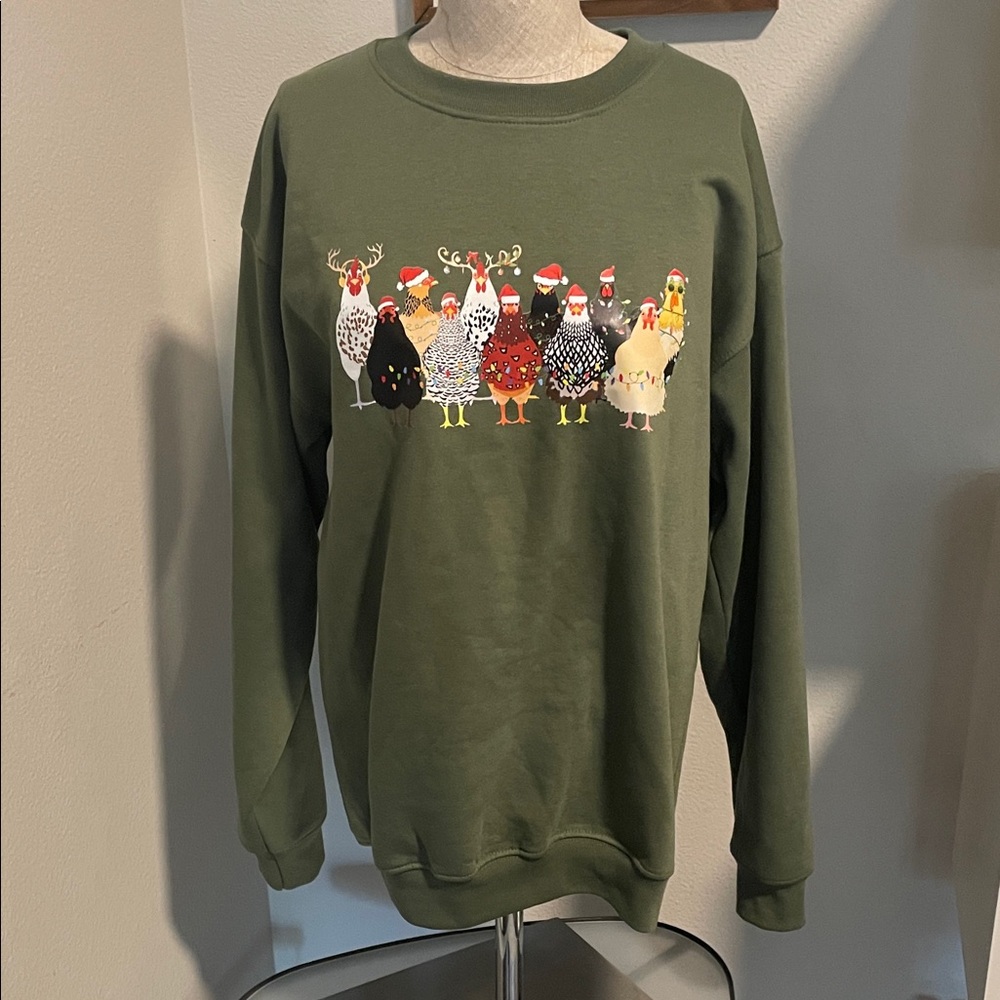 Christmas Green Chicken Sweater
